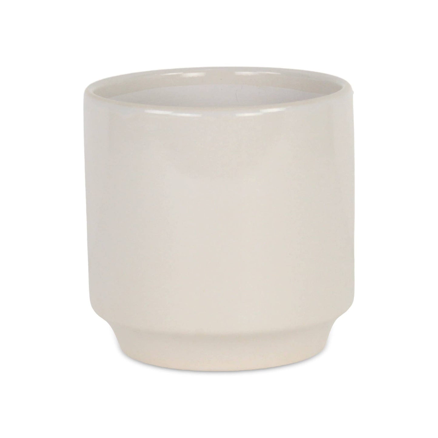 Elegora Straight Side Solid Color Ceramic Pot - Off White: X-Large