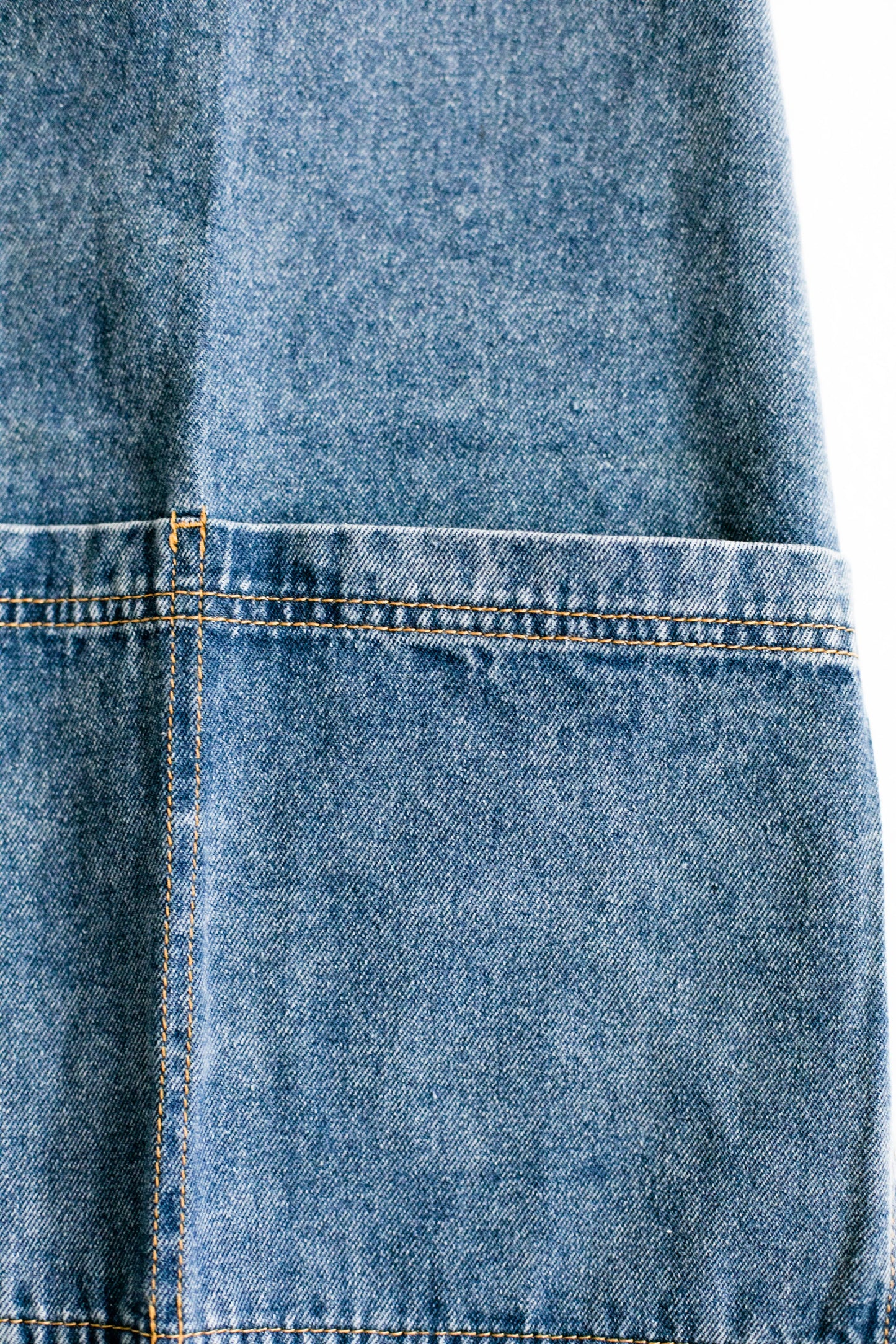 Washed Denim Apron: Dark Blue