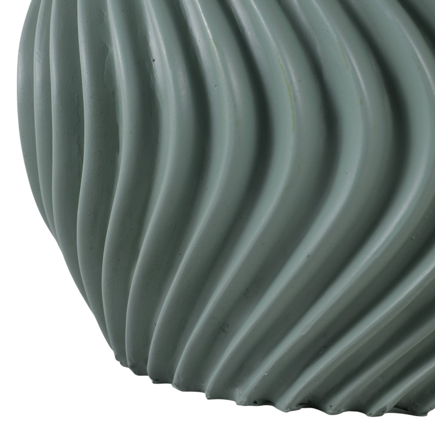Resin Curvy Lines Rounded Planter Set of 2 - Green, 8/12 in.