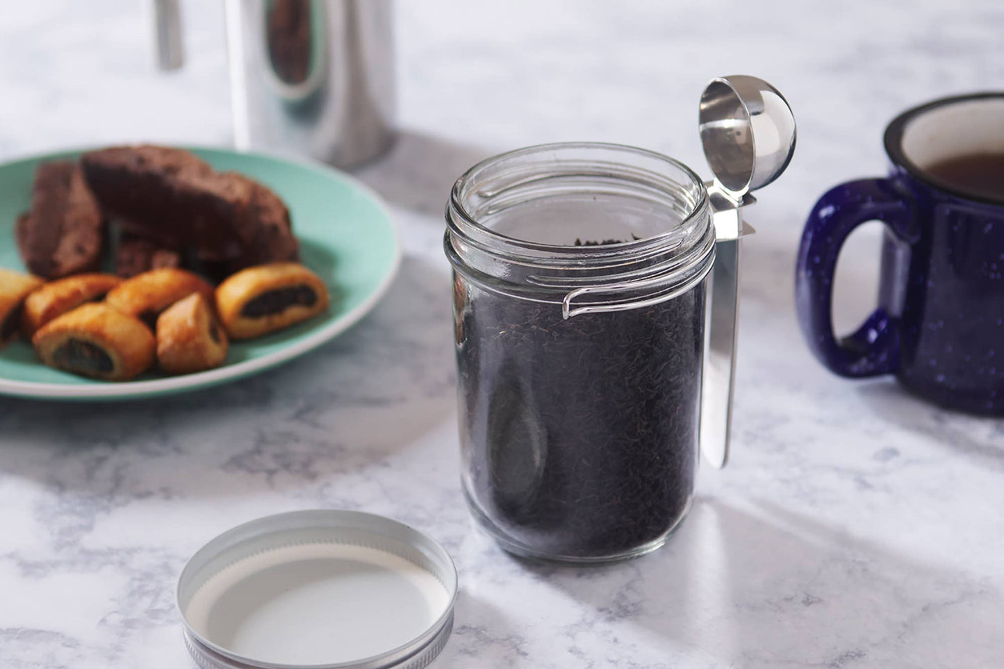 Jarware Coffee Scoop Wide Mouth Mason Jar, Stainless Steel