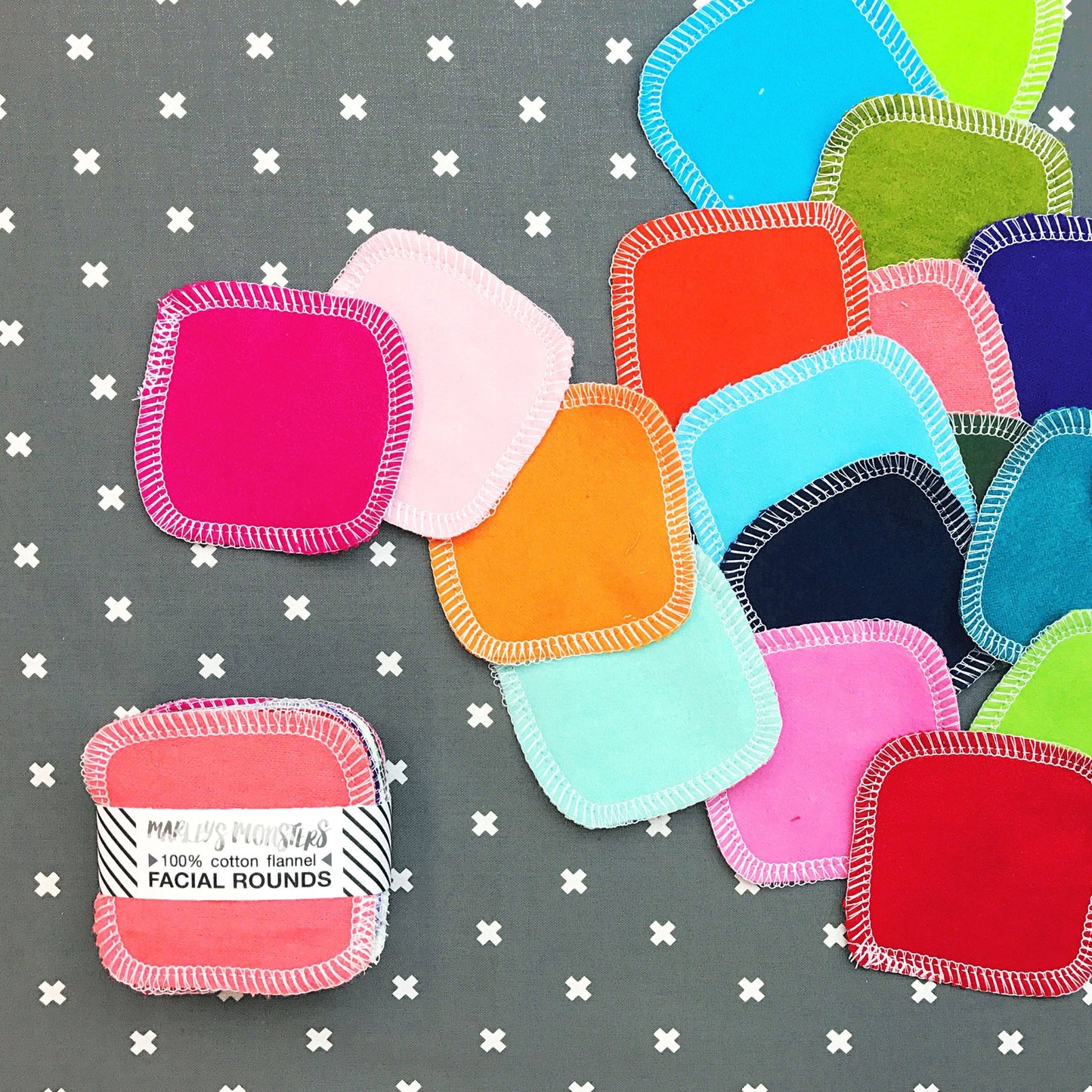 Facial Rounds: Rainbow and Color Mixes: 10 pack / Black