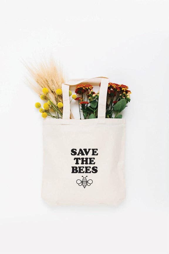 Save the Bees Eco Friendly Canvas Tote Bag | Spring Gift | R: GOLD