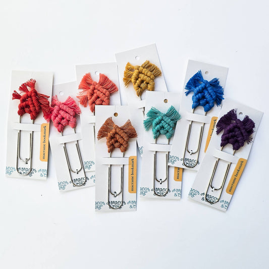 Macrame Bookmark / Notebook Jumbo Clip - Rainbow (8) Pack