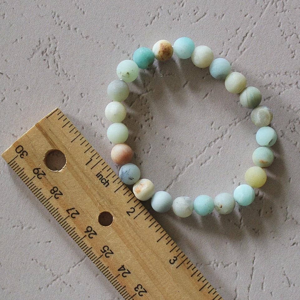 Amazonite Bracelet (Matte) 4mm/6mm/8mm - Crystals & Stones: 4mm
