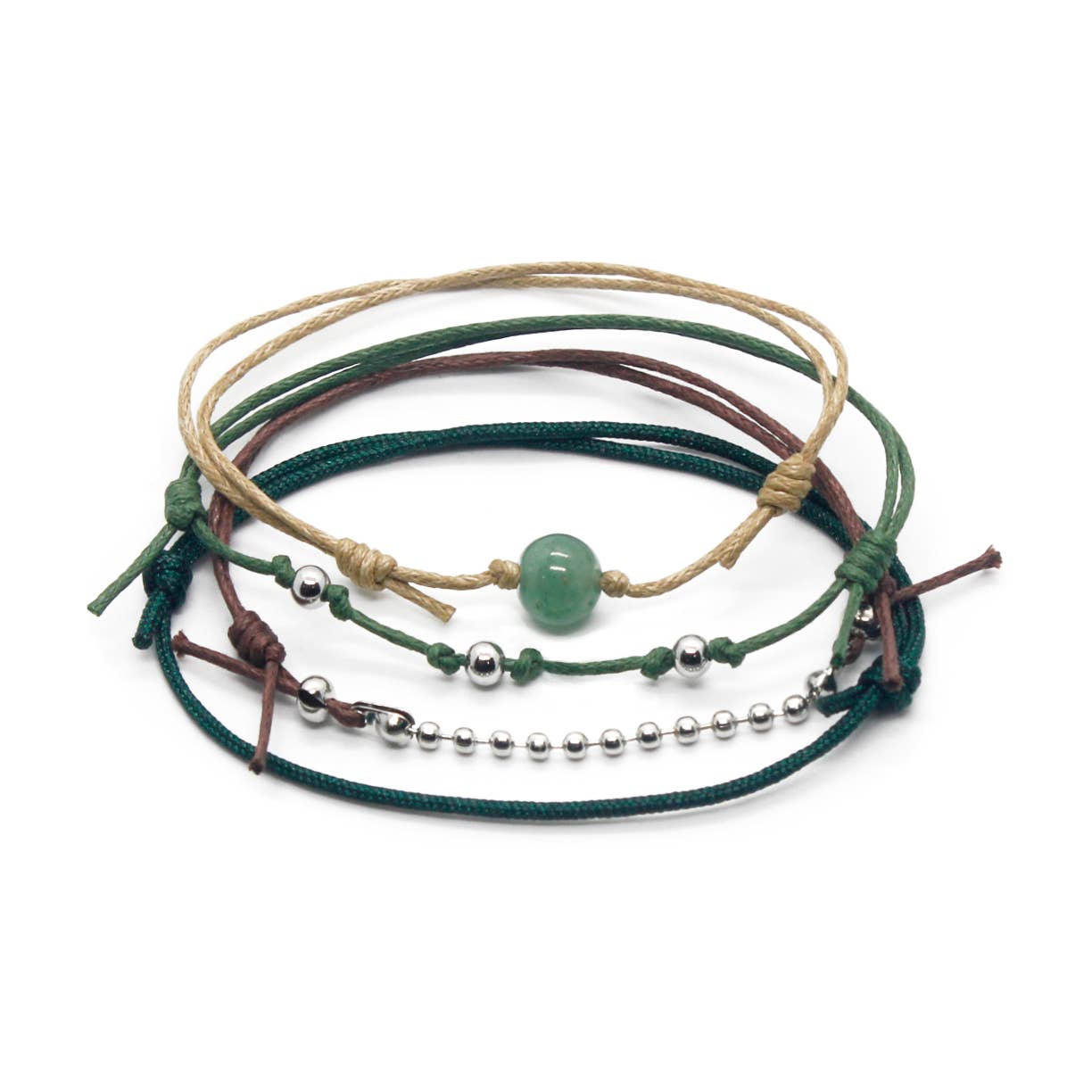 Aventurine Gemstone Bracelets, 4 Piece Green Bracelet Pack
