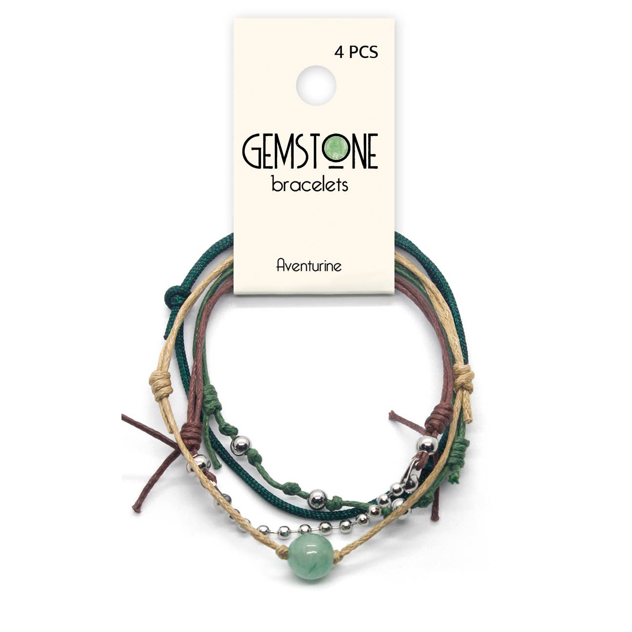 Aventurine Gemstone Bracelets, 4 Piece Green Bracelet Pack
