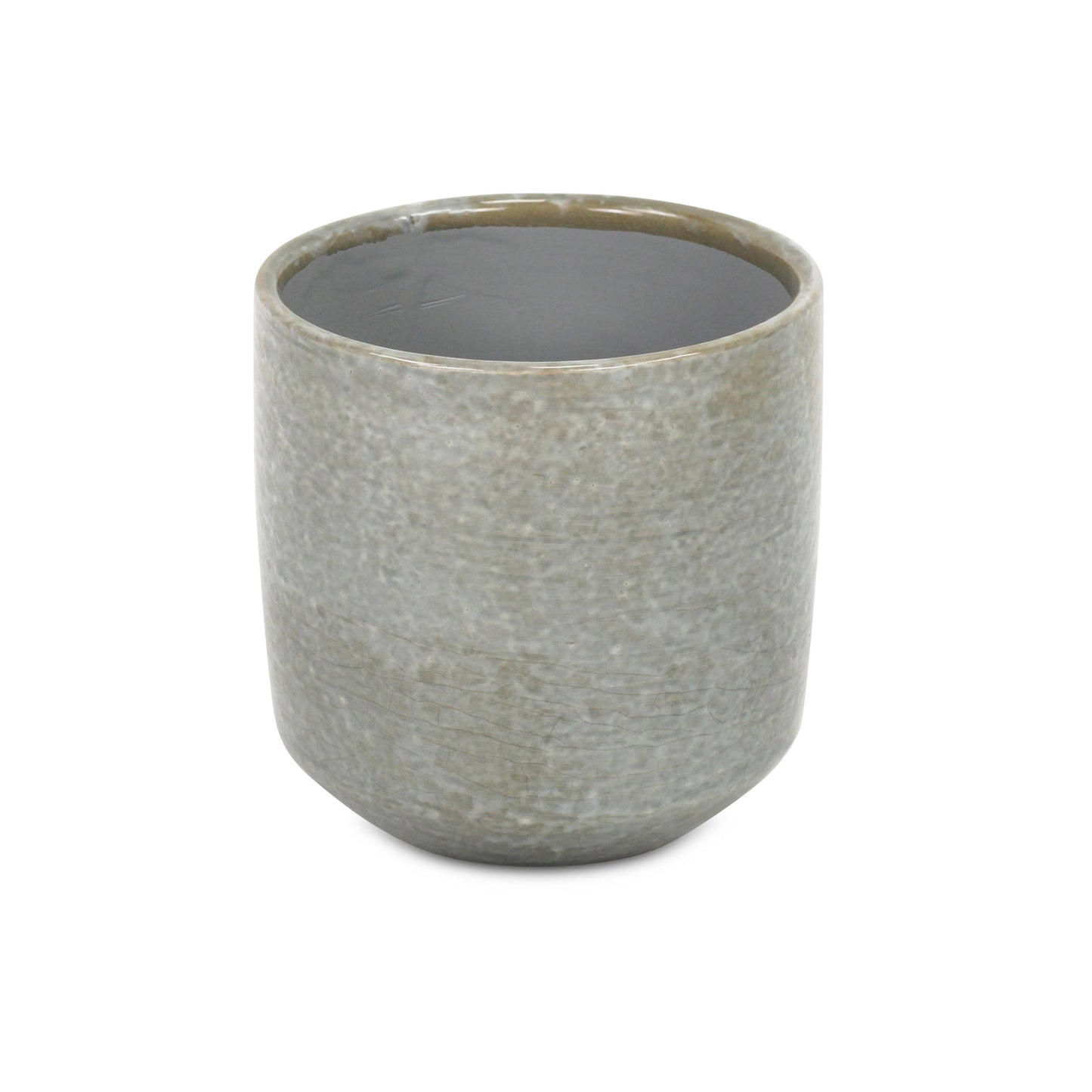 Lavina Mosaic Pattern Gray Ceramic Pot: Small