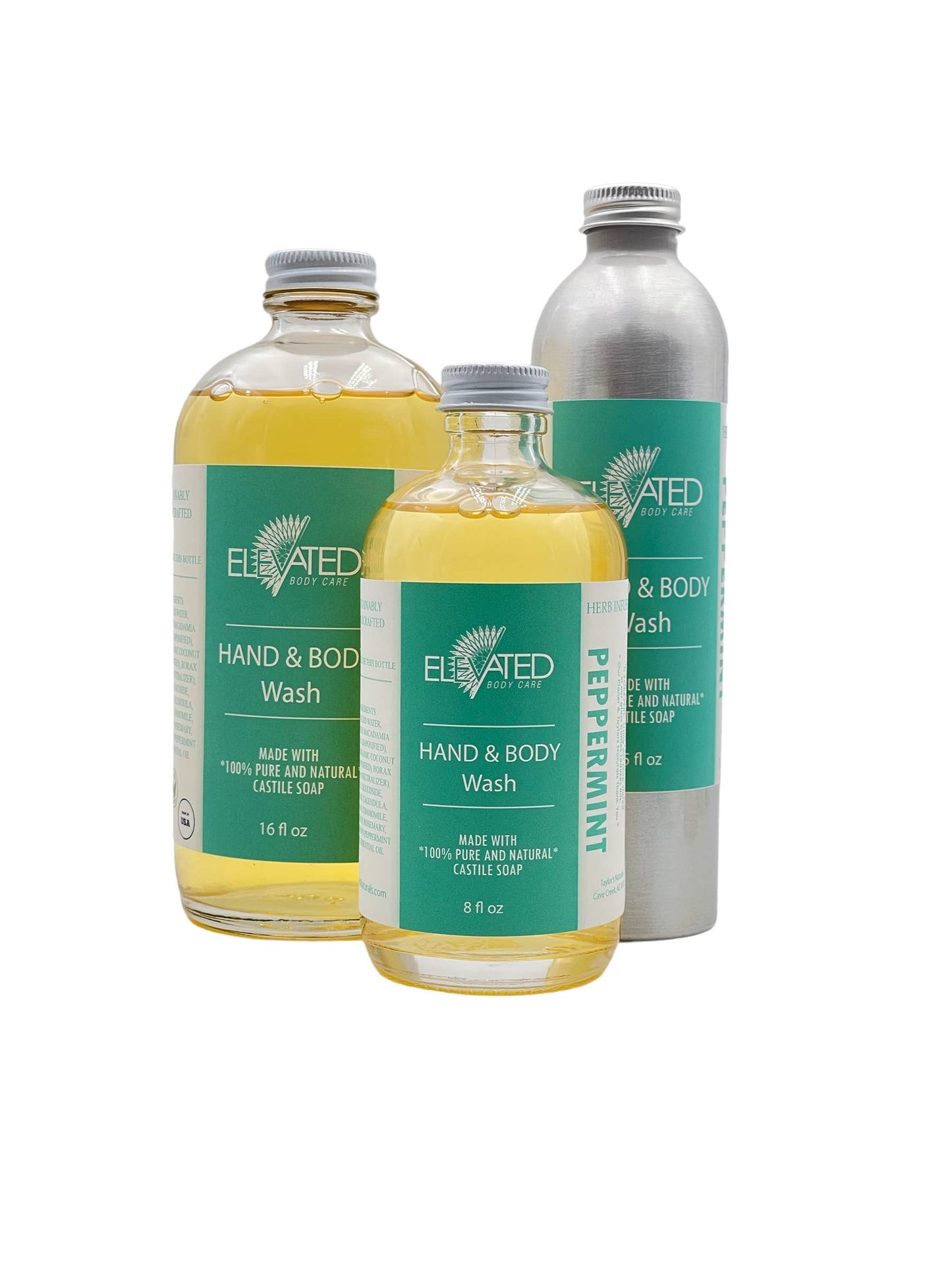 ELEVATED - Herbal Hand & Body Wash w/ Natural Castile Soap: Citrus-Sage bulk refill