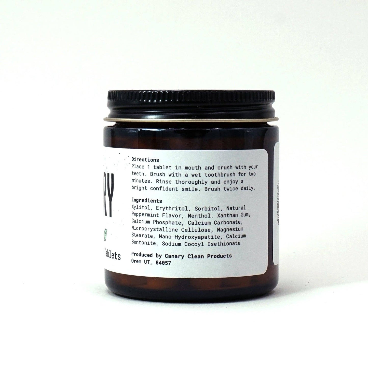 Peppermint Toothpaste Tablets: 2 month supply jar - 126 tablets