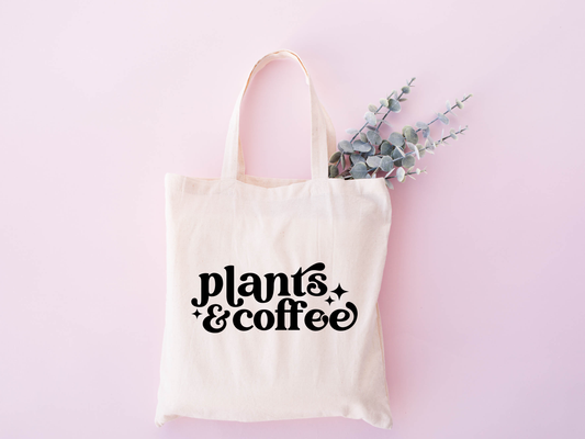 Plants & Coffee Tote Bag, Coffee Totes, Plant Gifts