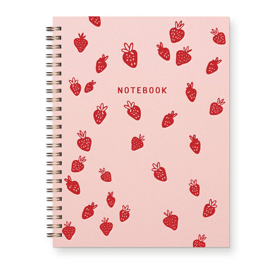 Strawberry Pattern Journal : Lined Notebook : Sunset Pink Cover | Heirloom Ink
