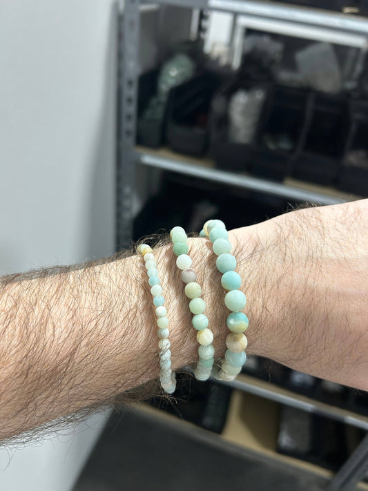 Amazonite Bracelet (Matte) 4mm/6mm/8mm - Crystals & Stones: 4mm