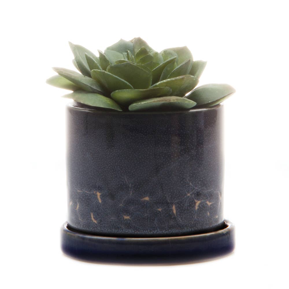 Minute Ceramic Plant Pots Indoor: Green Layers / 5"