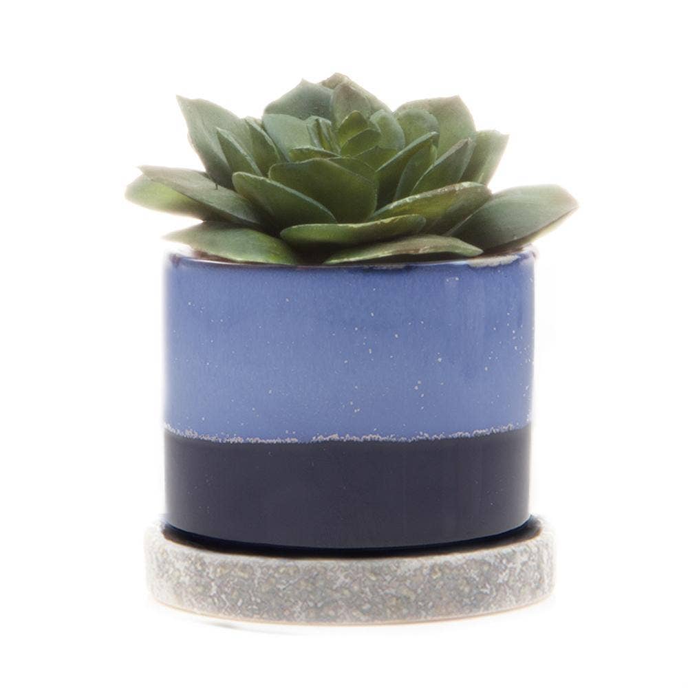 Minute Ceramic Plant Pots Indoor: Green Layers / 5"