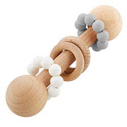 Silicone Rattle-Grey/White