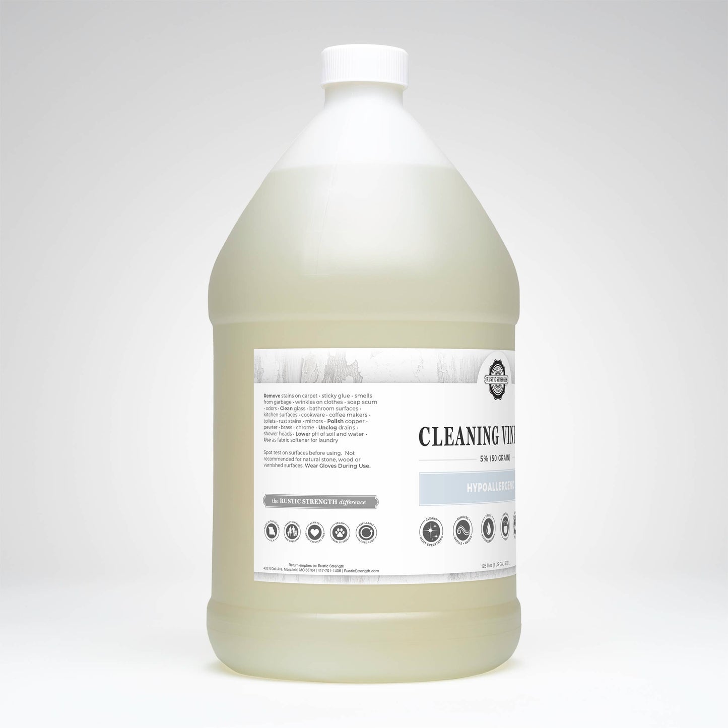 White Cleaning Vinegar - 50 grain: 4 - 1 Gallon Plastic Jugs