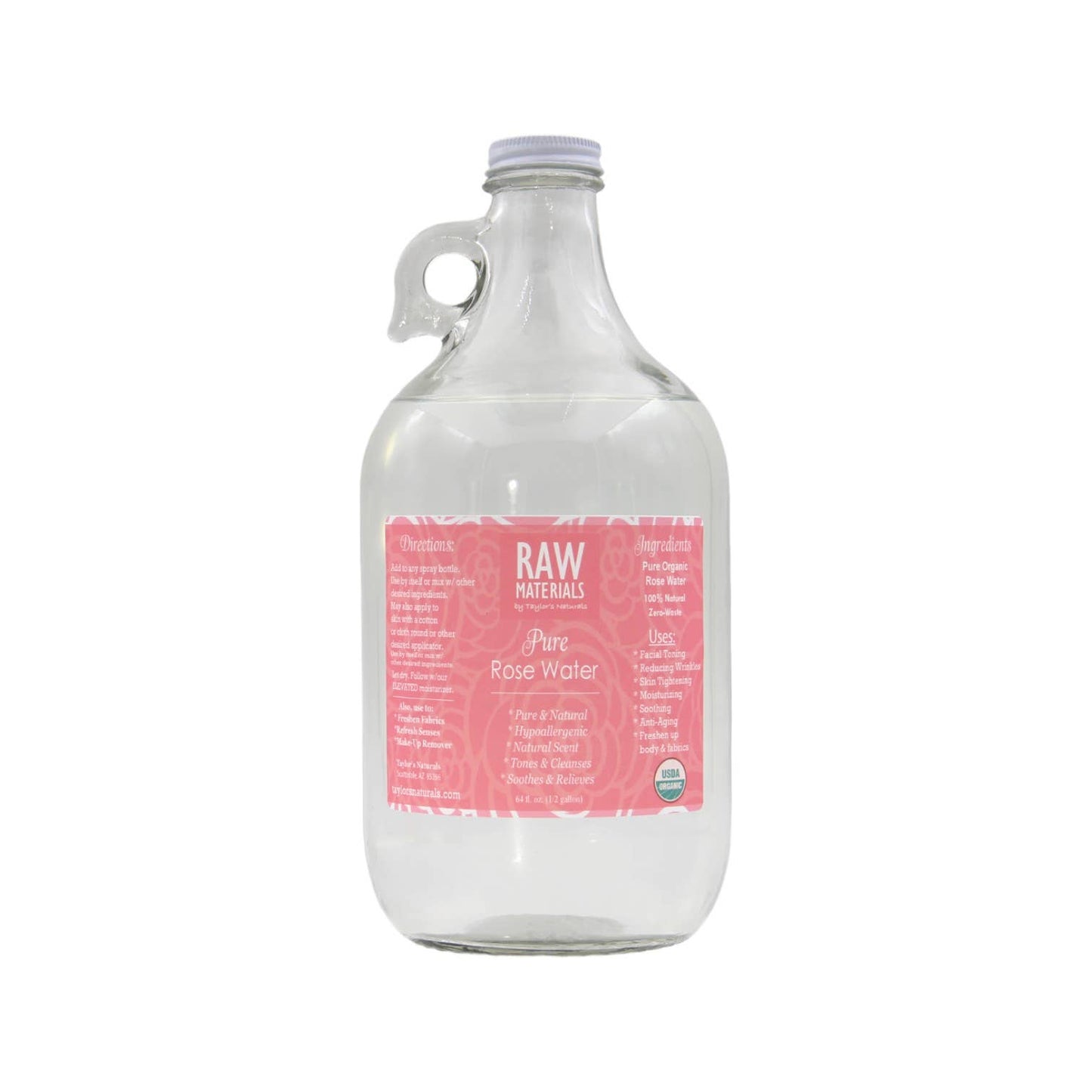 RAW Materials - 100% Pure ORGANIC Rose Water -Bulk refill