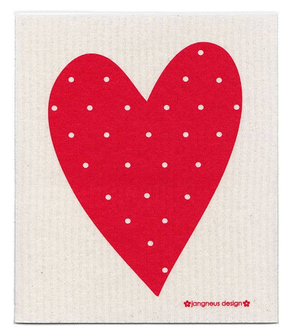 Swedish Dishcloth - Heart - Red: Red