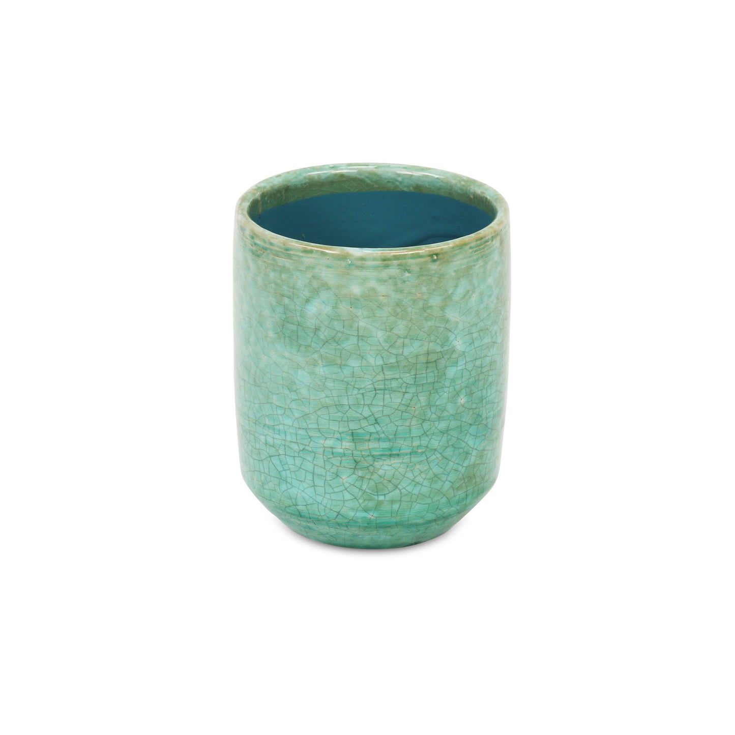 Lavina Mosaic Pattern Green Ceramic Pot: Medium