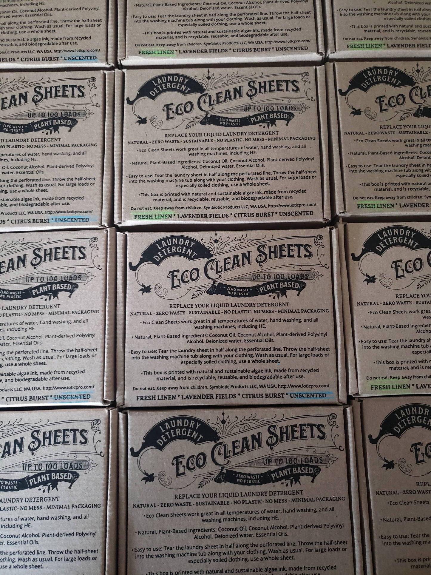 Eco Clean Sheets - Concentrated Laundry Detergent -100 Loads: Unscented
