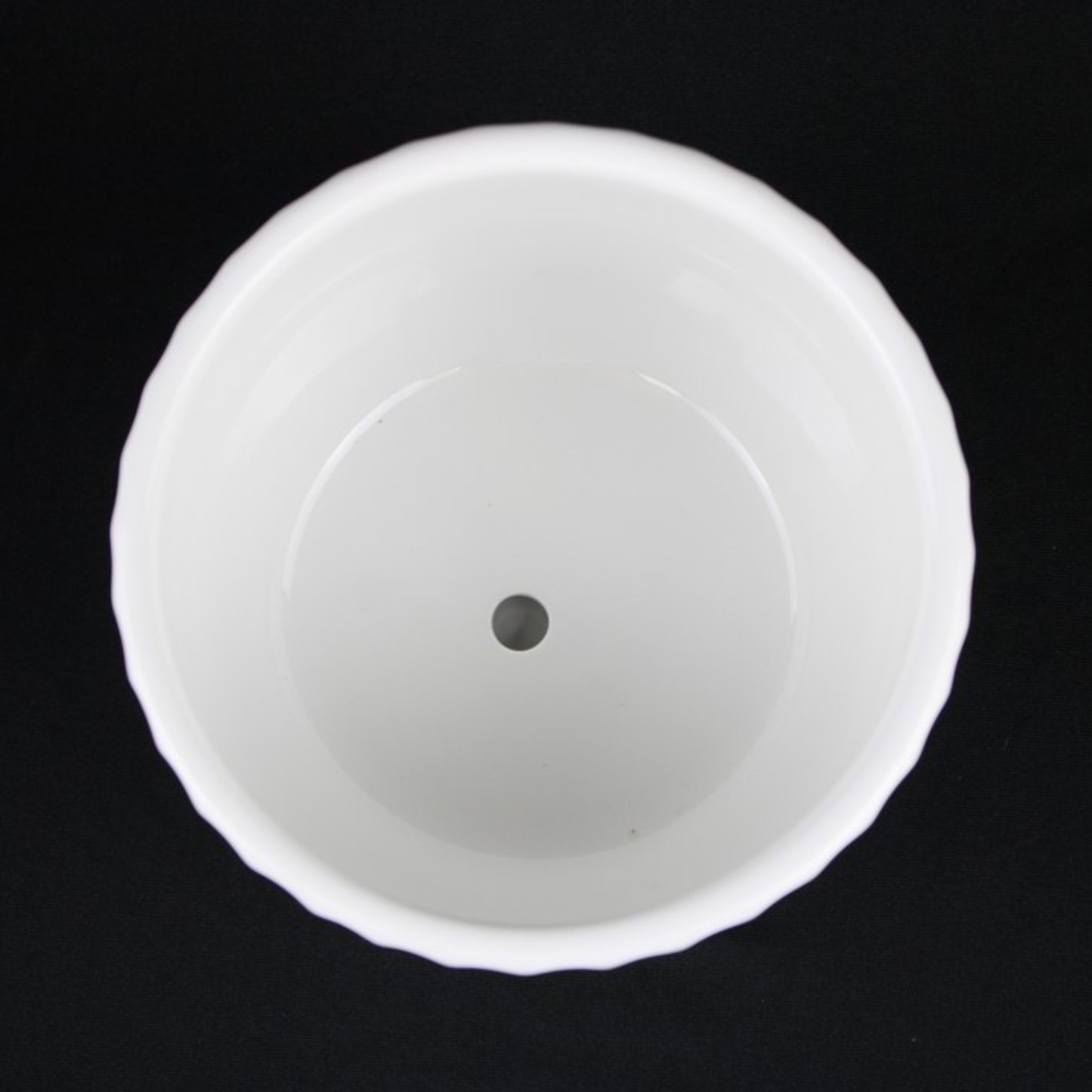 4.2 inch White Ceramic Planter Pot Set with Vertical Fluted Design & Matching Saucers