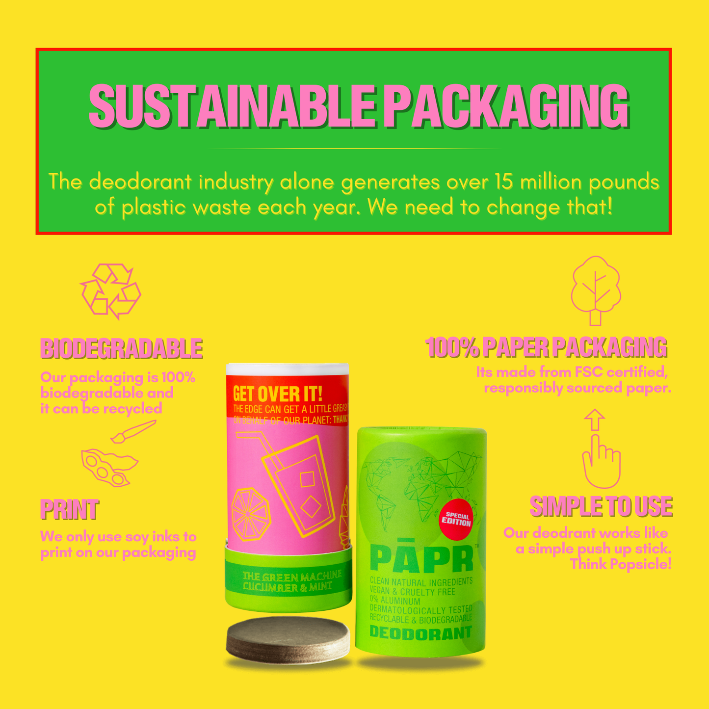 Green Machine Aluminum-Free All-Natural unisex Deodorant