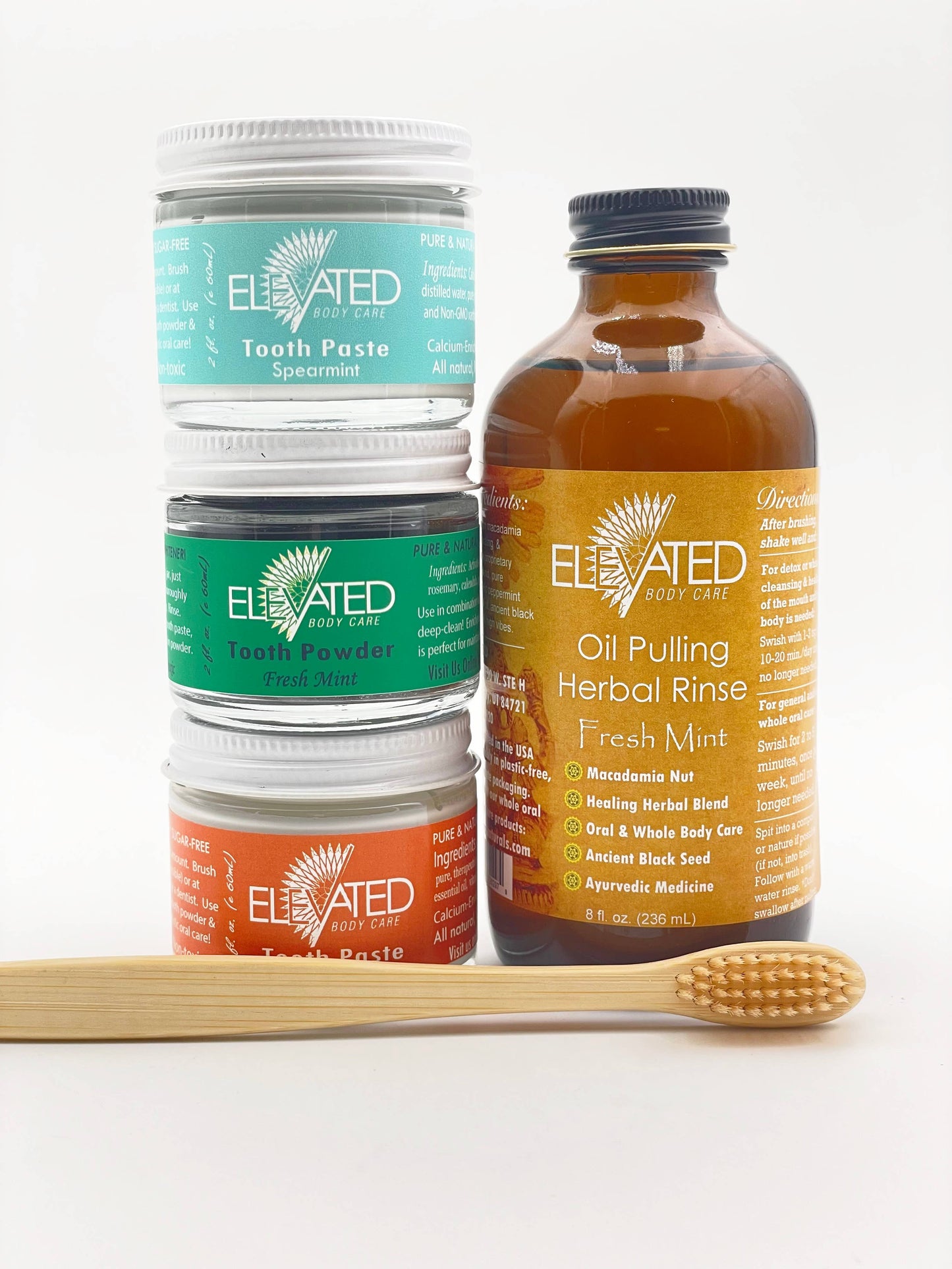 ELEVATED - Charcoal TOOTH Powder - Plastic FREE Glass Jar: Keepin' Fresh Mint