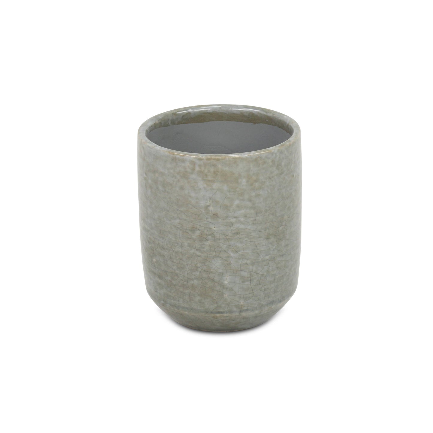 Lavina Mosaic Pattern Gray Ceramic Pot: Medium