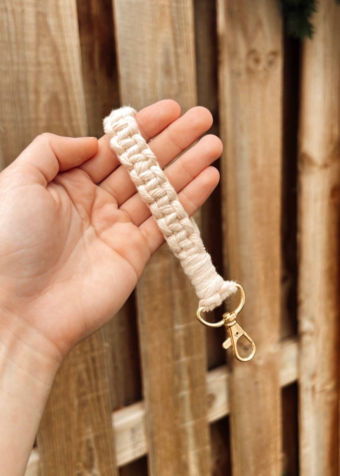 Macrame Keychain MINI Finger Loop | Finger Lanyard For Keys: Blush