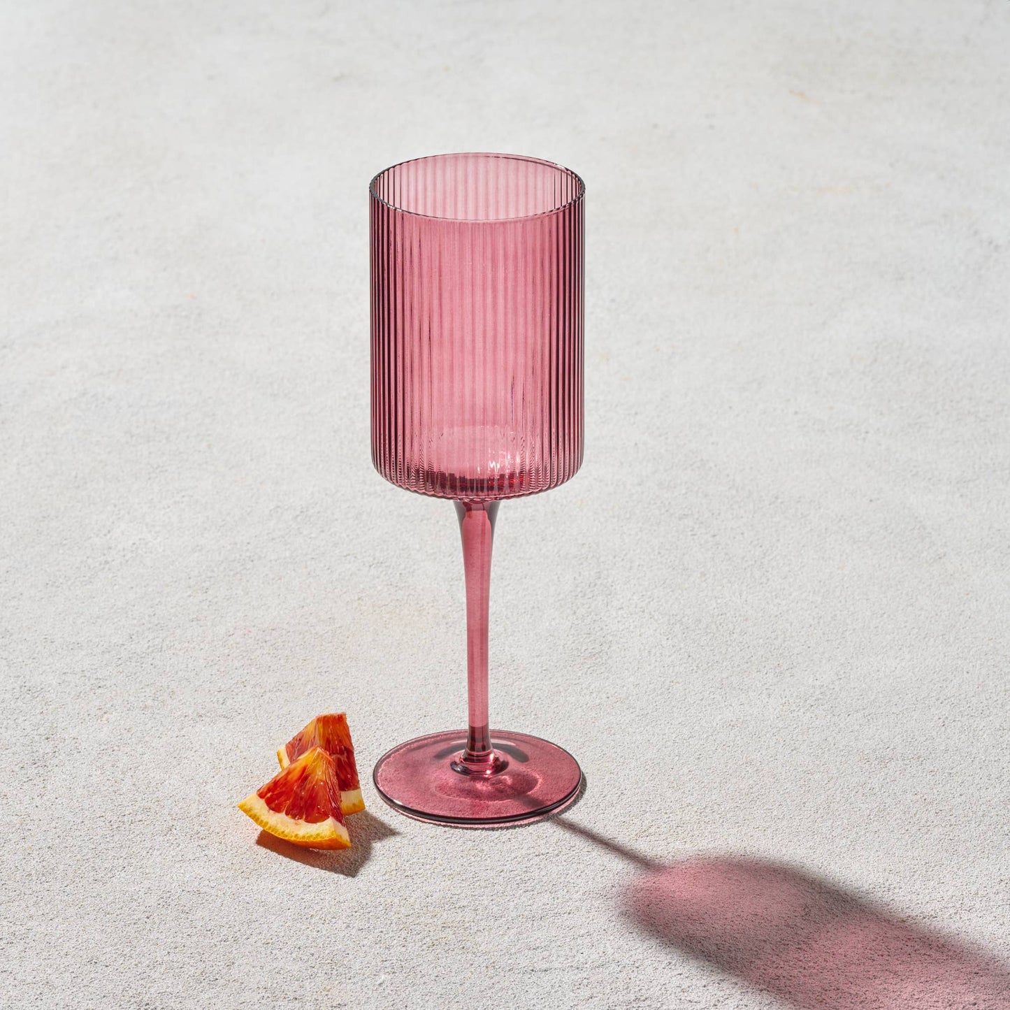 Vikko Decor - Malibu, Ribbed Glass, Plum, MULTIPLE SHAPES: 10 OZ Coupe Champagne