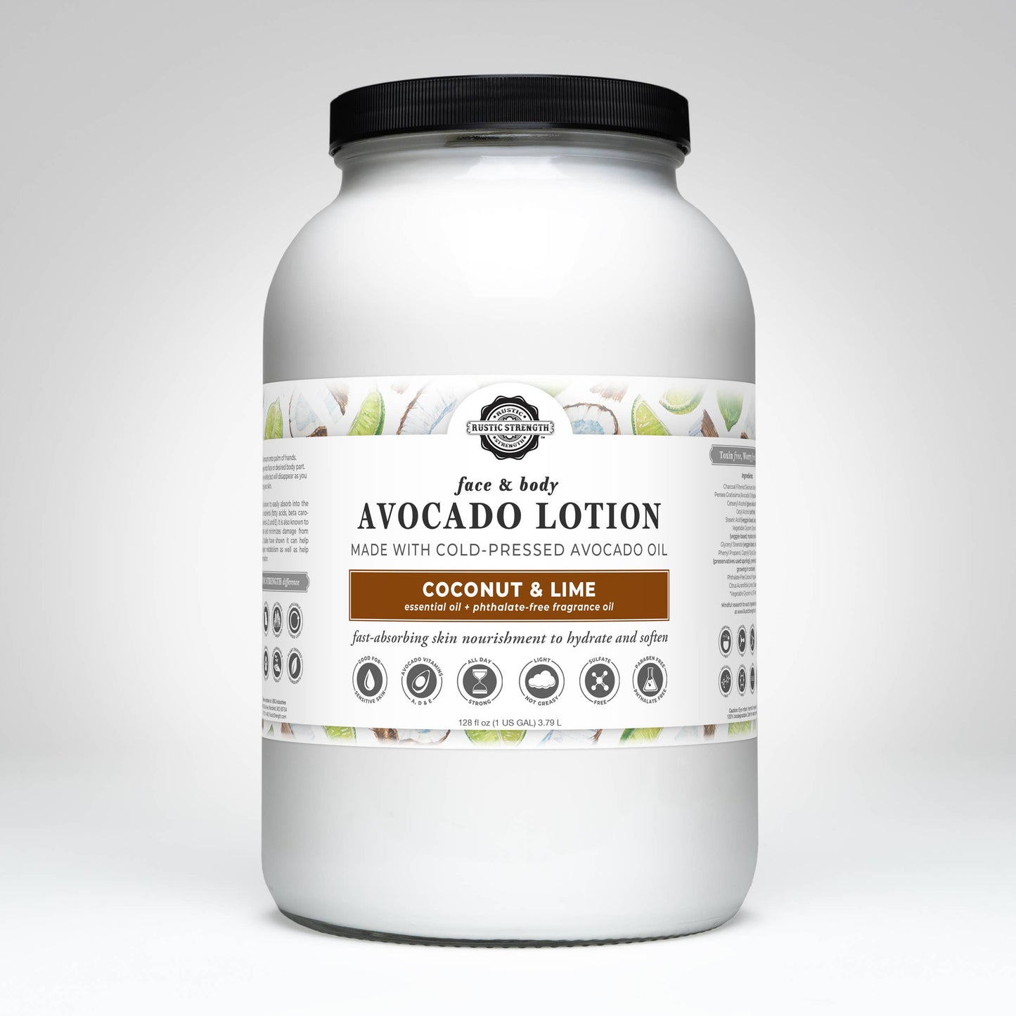 Avocado Lotion for Face and Body- Mild Formula, Paraben-Free: Rosemary Mint / refill bulk