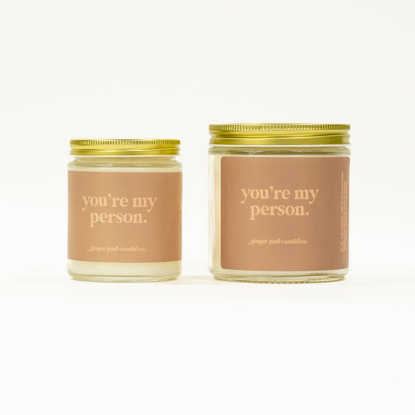 you're my person • soy candle • 2 sizes, 2 colors: 8 oz / amber brown / Daydream (100% essential oil)
