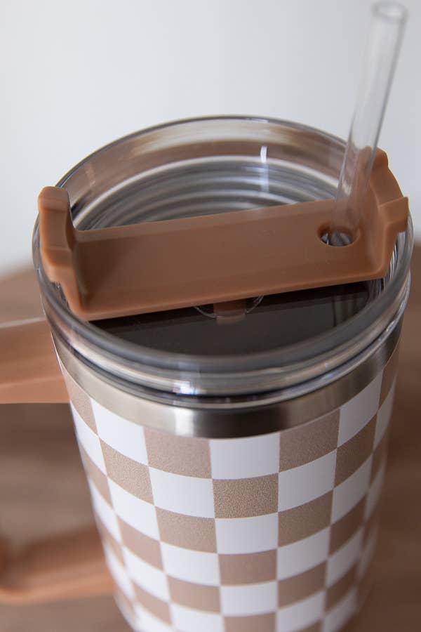 Checkered 40oz Tumbler: Magenta