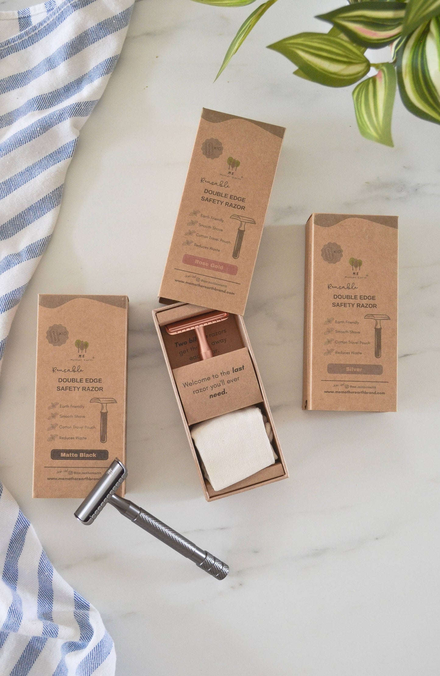 Reusable Double Edge Safety Razor: Silver