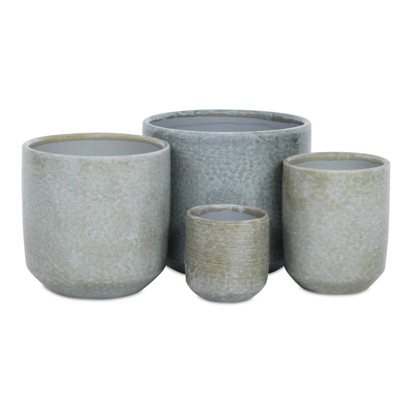 Lavina Mosaic Pattern Gray Ceramic Pot: Small