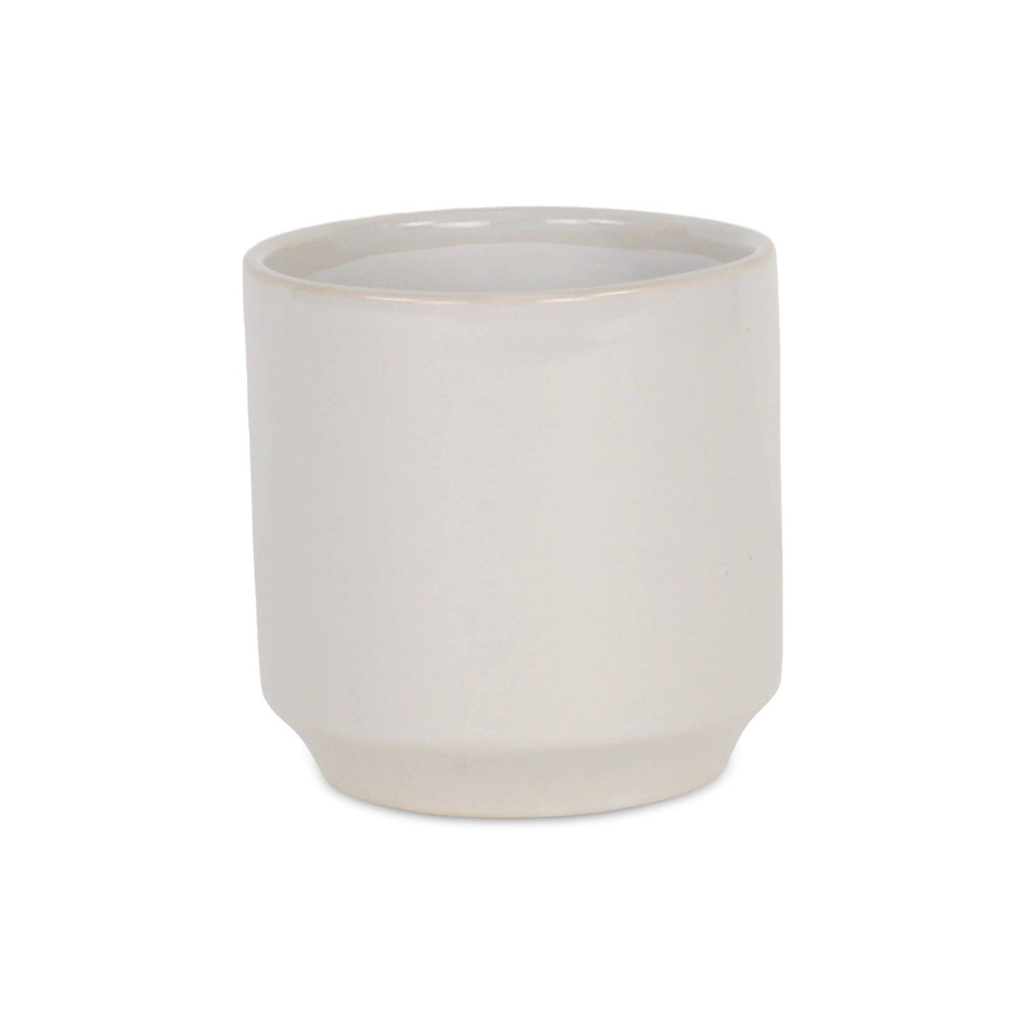 Elegora Straight Side Solid Color Ceramic Pot - Off White: Small