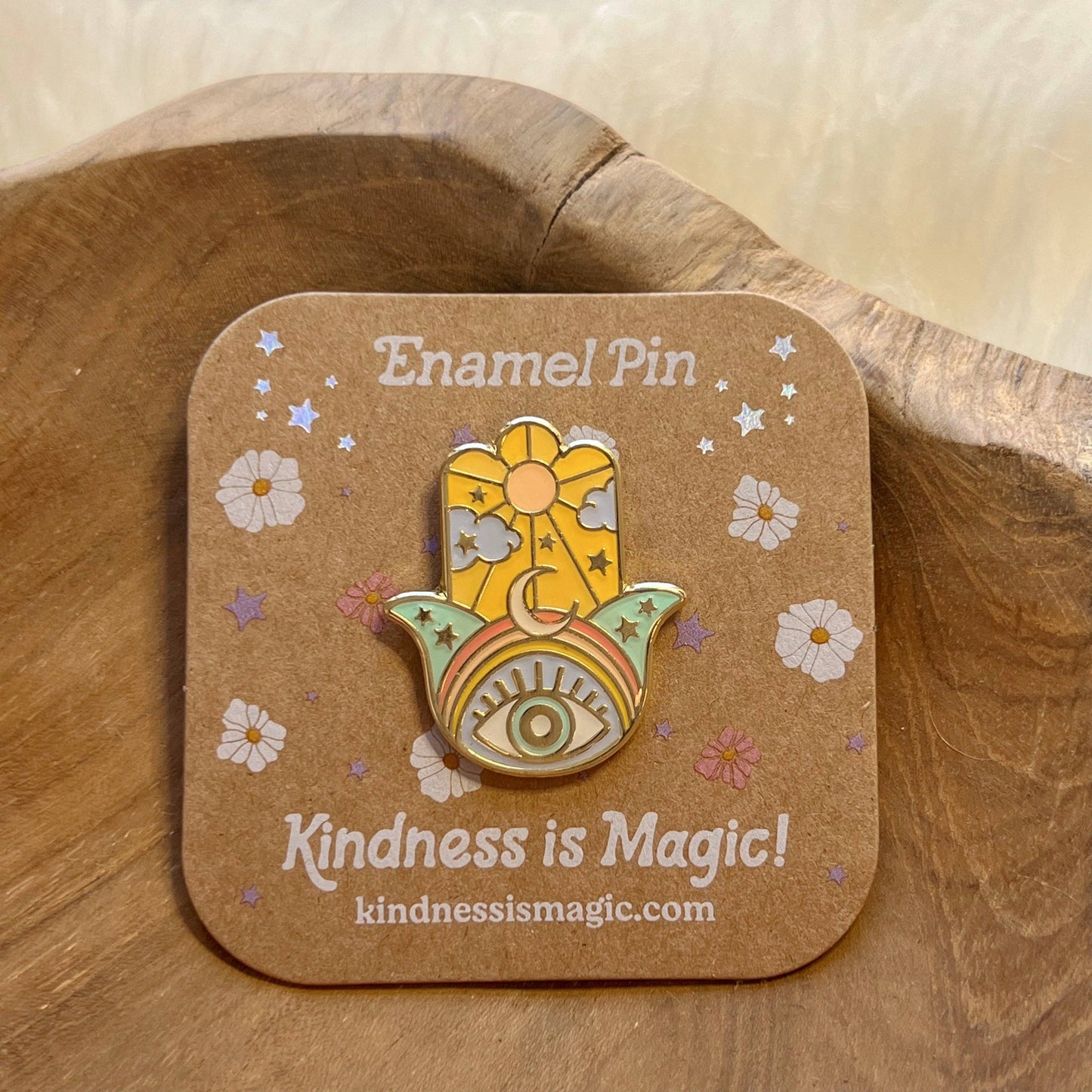 Hamsa Enamel Pin