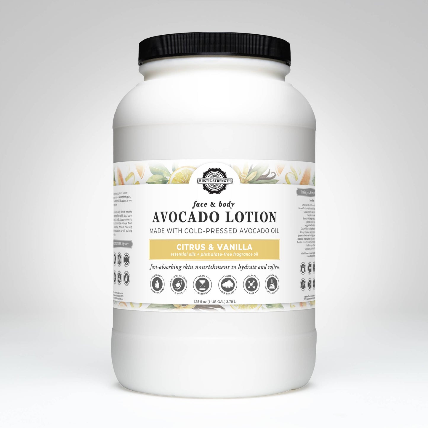 Avocado Lotion for Face and Body- Mild Formula, Paraben-Free: Rosemary Mint / refill bulk