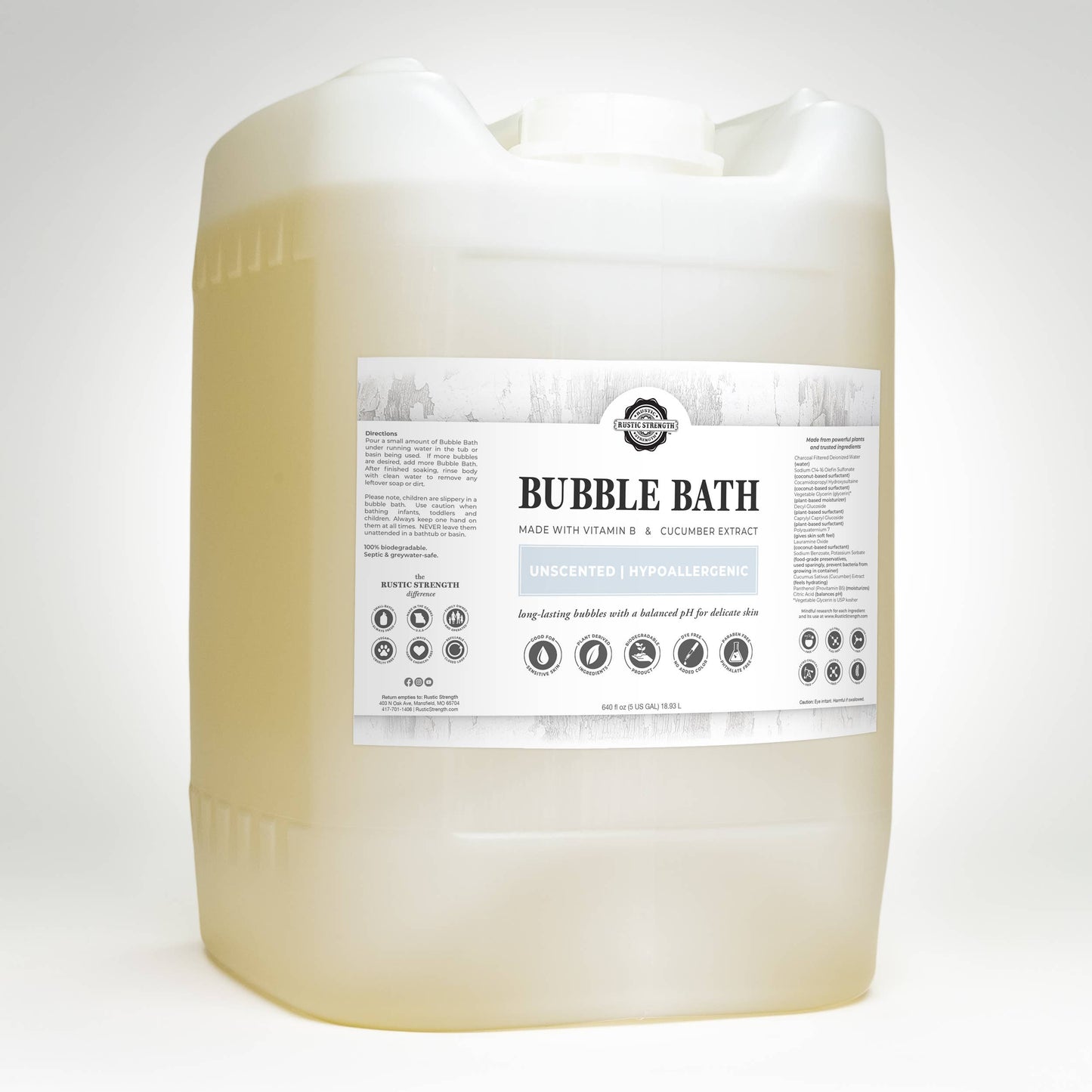 Sulfate-Free Bubble Bath for Sensitive Skin | Light Scent: Eucalyptus Mint / Bulk Refill