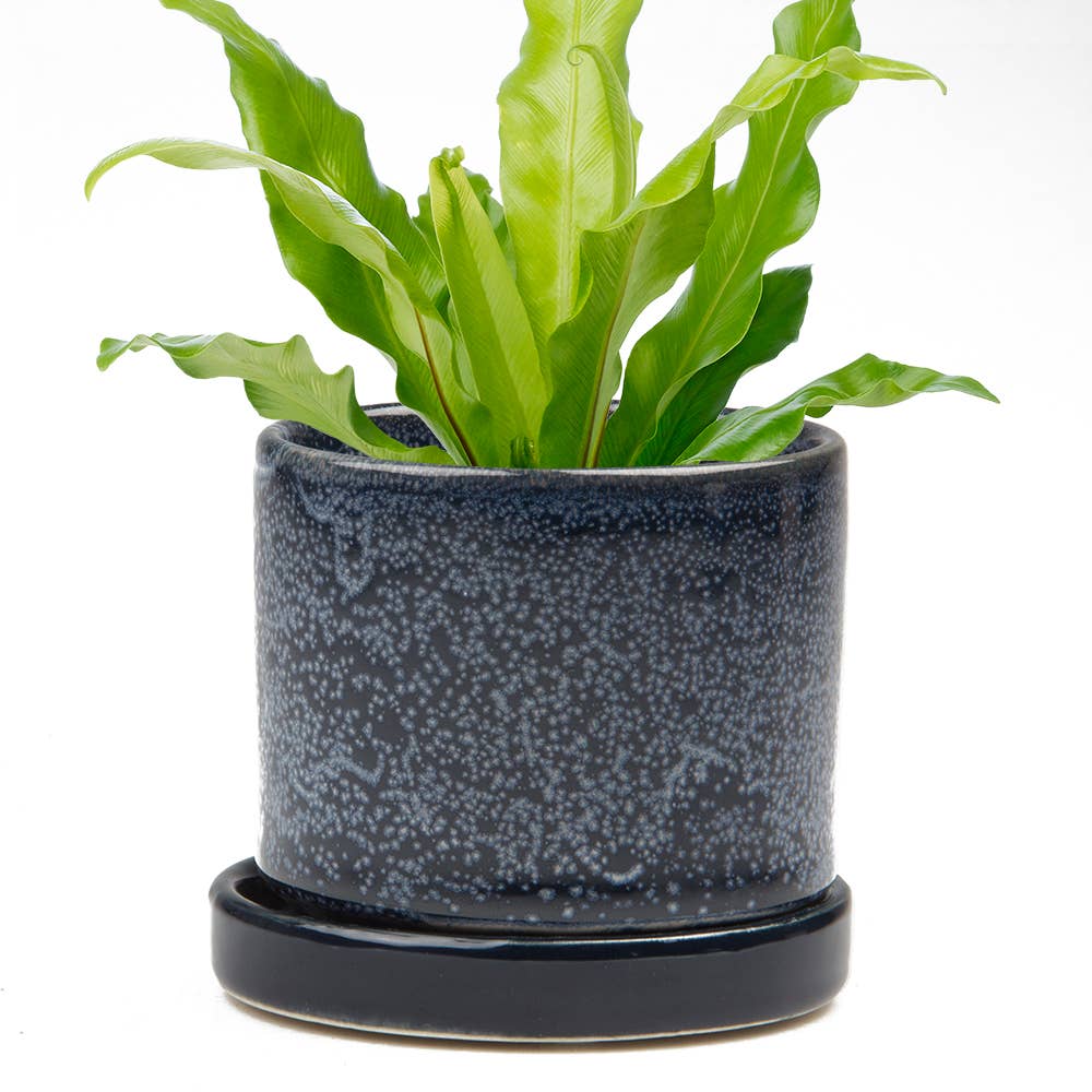 Minute Ceramic Plant Pots Indoor: Green Layers / 5"