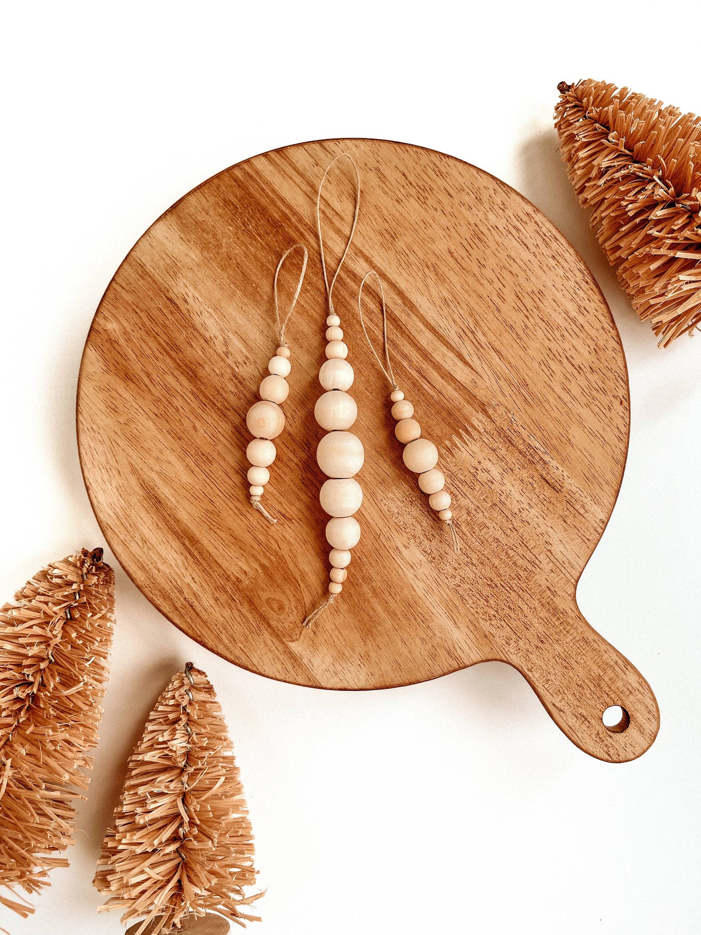 Macrame Ornament | Wooden Icicle Christmas Tree Decor: Large