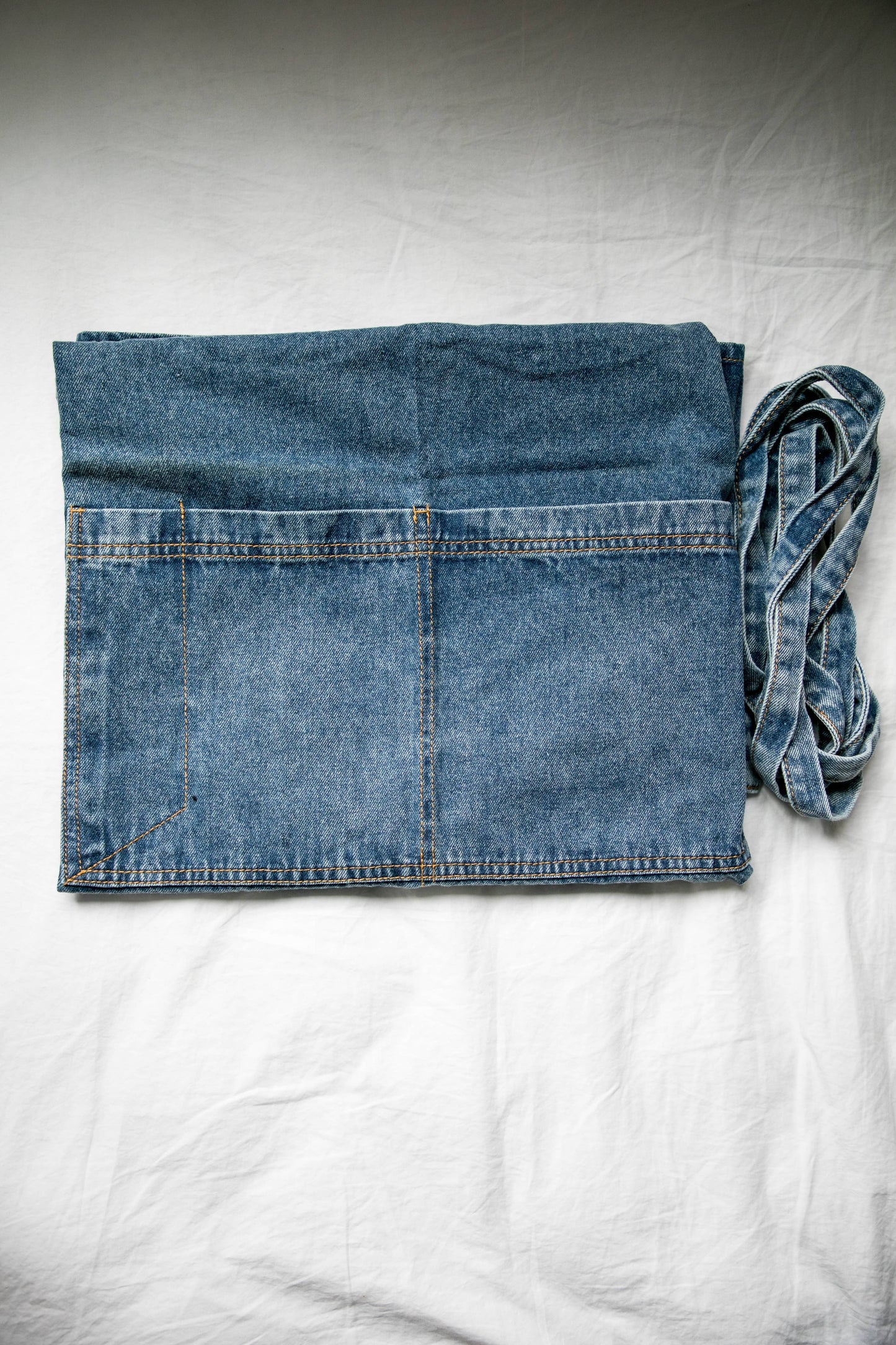 Washed Denim Apron: Dark Blue