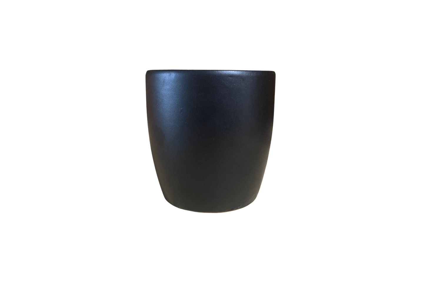 Matte Black Ceramic Cylinder Planter: 5"