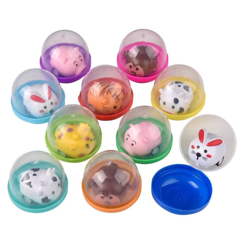 1.5" Mini Animal Pull Back Car 2" Capsule 250ct - LLB Toys