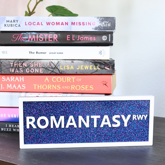 Romantasy Book Display Sign – Book Lover Shelf Decor
