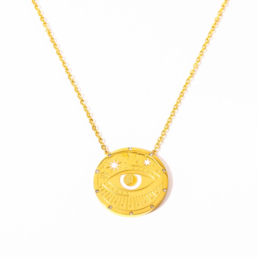 Celestial Coin medallion Necklace - 6 Pcs