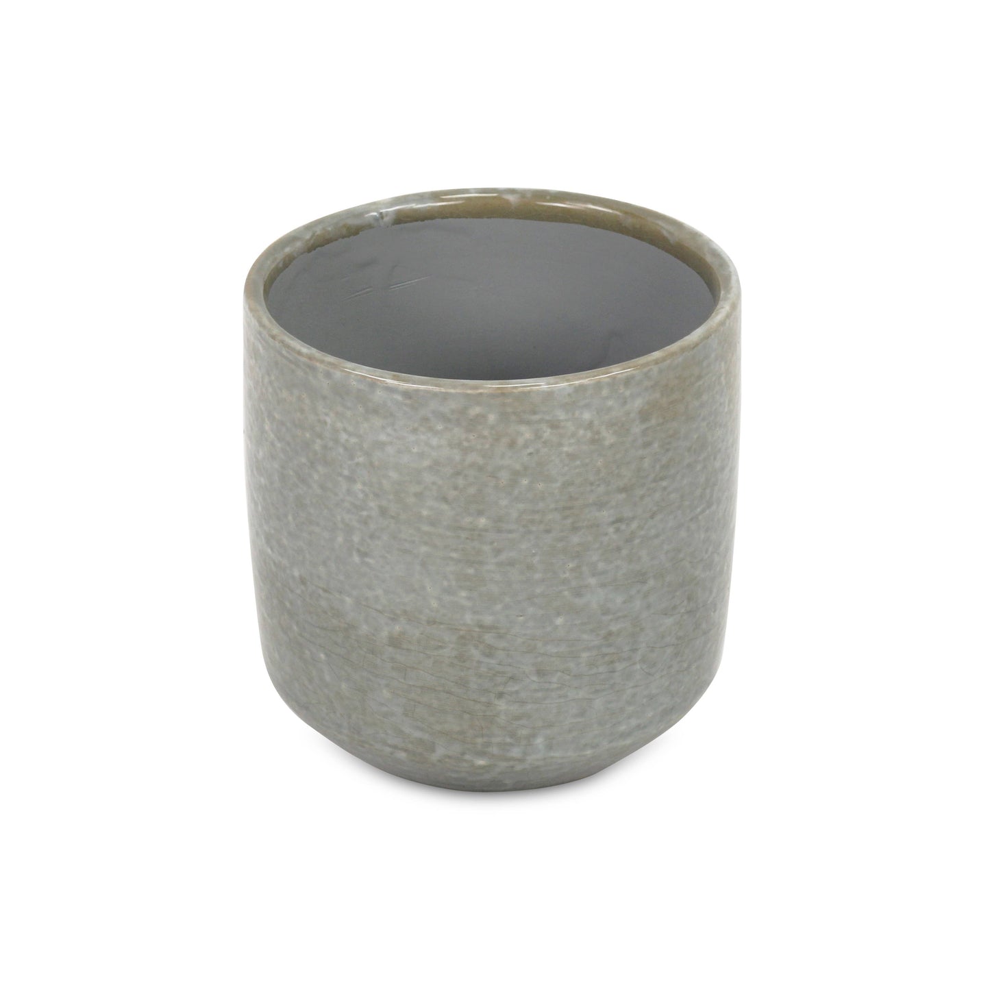 Lavina Mosaic Pattern Gray Ceramic Pot: Large