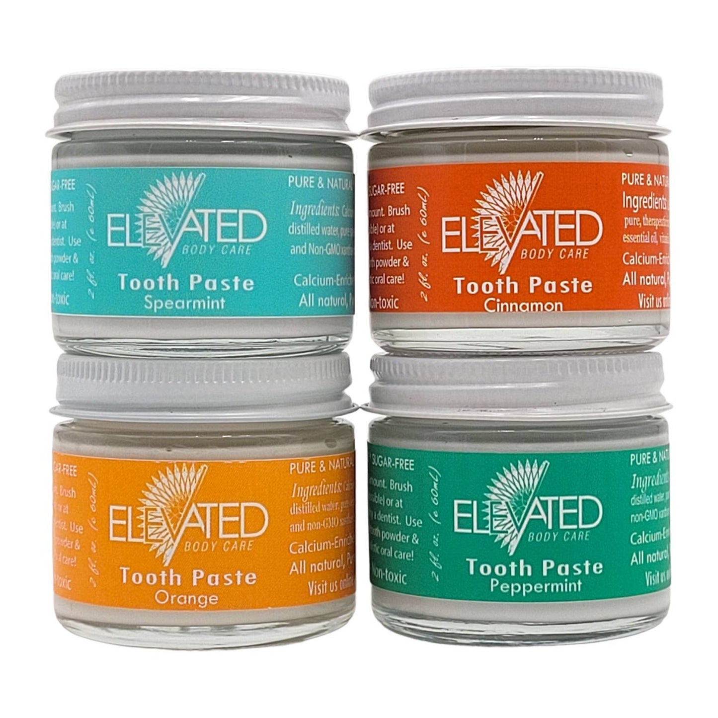 ELEVATED - Natural Toothpaste - Fluoride FREE - Glass Jar: Orange