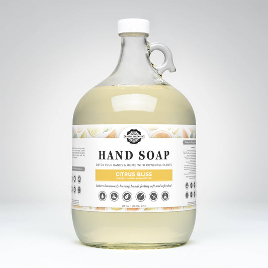 Plant-Based Hand Soap Non-Drying Hypoallergenic Sensitive refill bulk: Citrus Bliss (lemon/orange) / Gallon Glass Jug