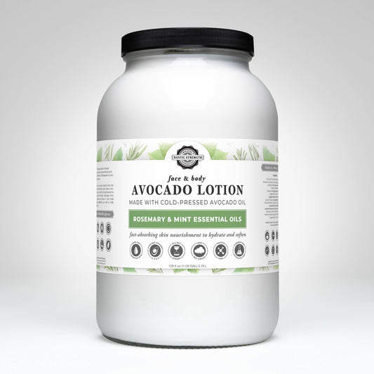 Avocado Lotion for Face and Body- Mild Formula, Paraben-Free: Rosemary Mint / refill bulk